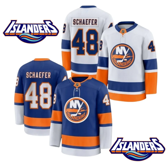 Discover Schaefer #48 Islander NEW Blue & White - All Printed Jersey