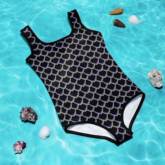Discover Dragon Scales Kids and Youth Swimsuit | Disney Vacation | Disney Swim | Disney Cruise | Maleficent