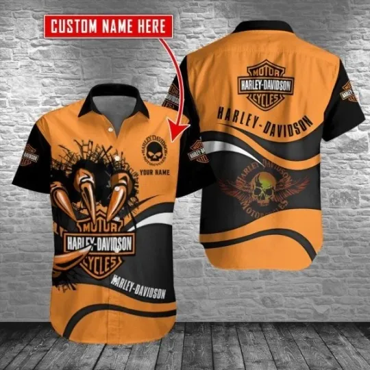 Discover Personalized Haarleyy Davidson Hawaiian Casual Button-Down Shirt