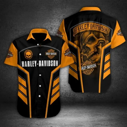 Personalized Harley Racing Davidson Casual Button-Down Shirt Unisex