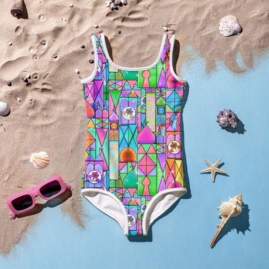 Discover It's a Small World Kids and Youth Swimsuit | Disney Vacation | Disney Swim | Disney Cruise | Disney Ride