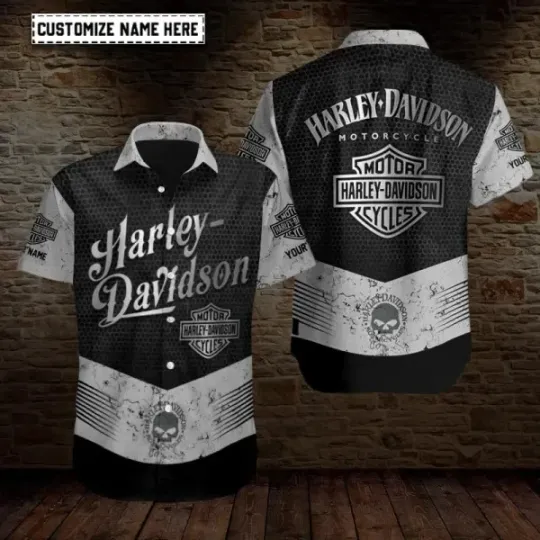 Discover Personalized Harley Racing Davidson Casual Button-Down Shirt Unisex Adults