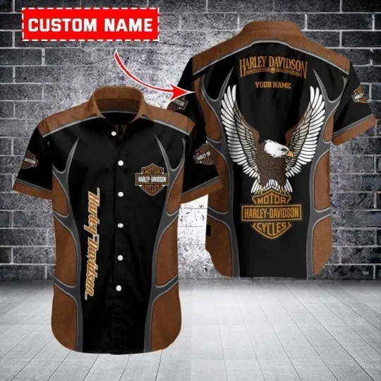 Personalized Harley Racing Davidson Casual Button-Down Shirt Unisex Adults