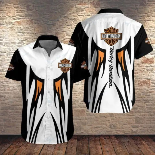 Discover Personalized Harley Racing Davidson Casual Button-Down Shirt Unisex