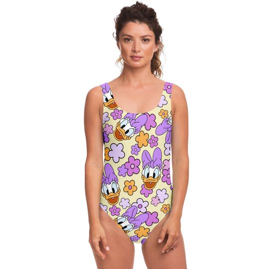 Daisy Duck Swim Suit, Flower Retro Daisy Girls Swim Wear, Disney Vacation Swimwear, Swim Suit Swim Summer, Vacation Essentials, Women's Swim