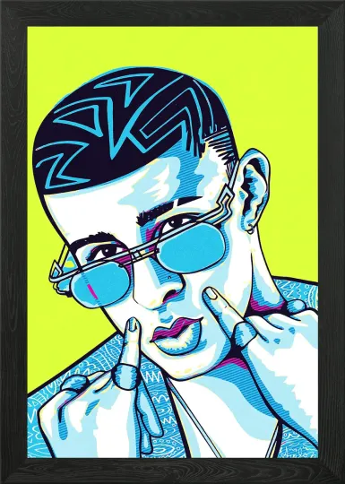 Discover bad bunny Framed Wall Art Poster Print Picture
