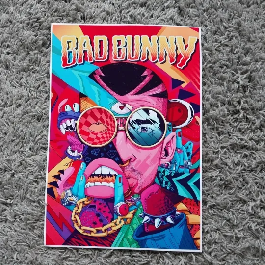 Discover Bad Bunny Rap Hip-Hop Reggaeton Poster Vertical