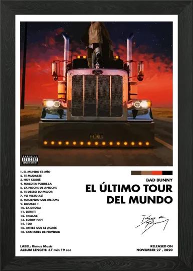 Bad Bunny El Último Tour Del Mundo Wall Art Poster Print Picture