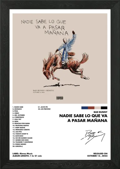 Bad Bunny Album Wall Art Poster Print Picture