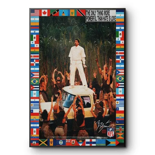 Discover Bad Bunny Super Bowl LX Halftime Show Poster football Music Performance Art