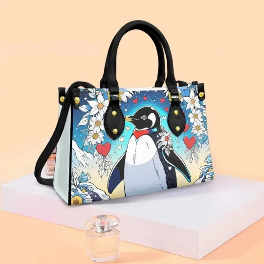 Discover Penguin Leather Bag, Animal Lover Handbag