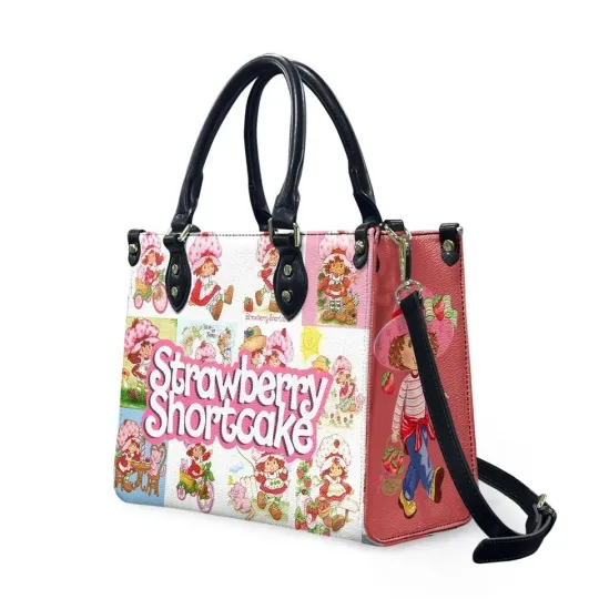 Strawberry Shortcake Leather Handbag, Women's Leather Bag Gift