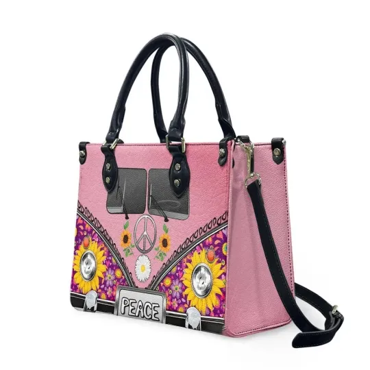 Discover Hippie Peace Leather Handbag, Peace Love Bags