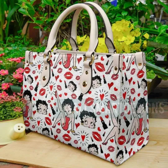 Discover Lady Betty Red Pattern Leather Handbag, Betty Handbag