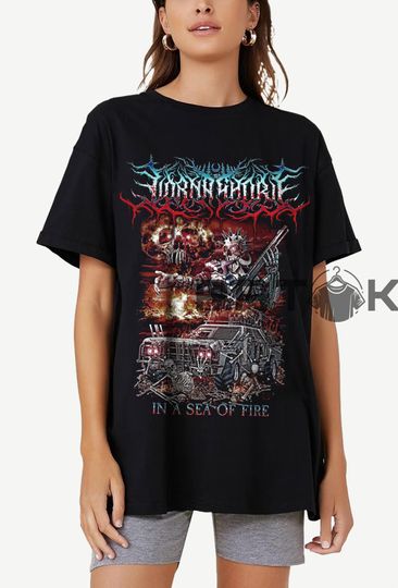 Discover Lorna Shore In a Sea of Fire T-Shirt Deathcore Band Music Merch