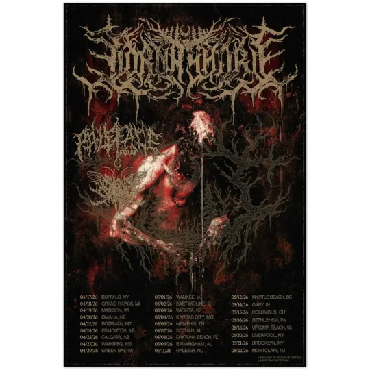 Discover Lorna Shore Pain Remains Metal Band Tour 2026 Concert Poster