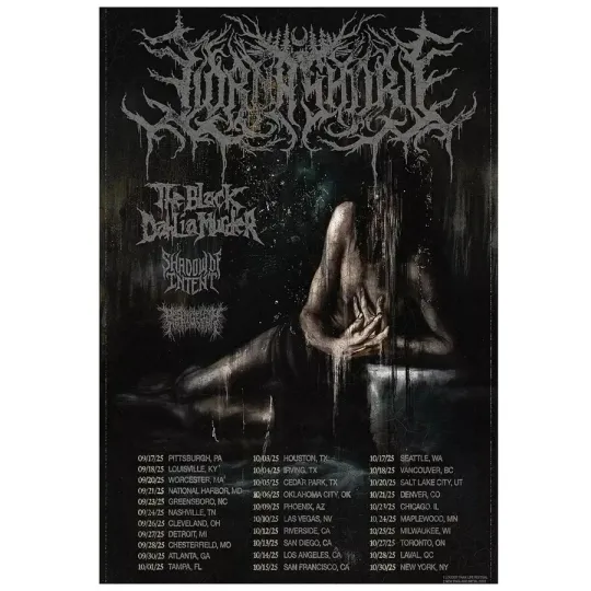 Discover NEW Lorna Shore Black Dahlia Murder October 2025 Metal Tour Poster
