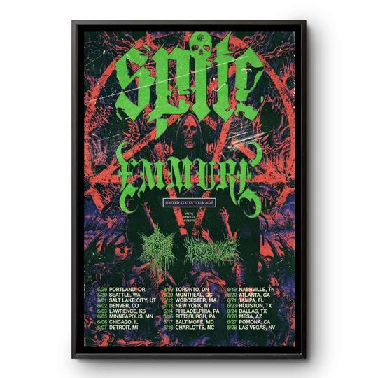 Discover Sanguisugabogg US Tour 2026 Metal Concert Poster Hardcore Band Print