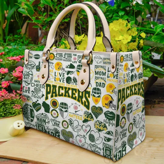 Discover Personalized Green Bay Football Team Packerss Women Leather Handbag Lovers Gift