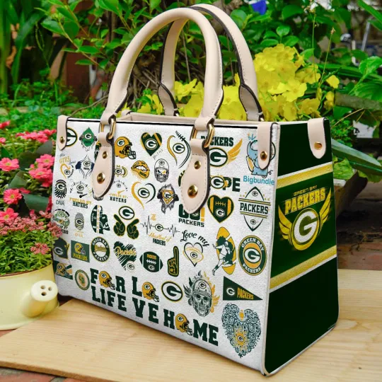 Discover Personalized Green Bay Football Team Packerss Women Leather Handbag Lovers Gift