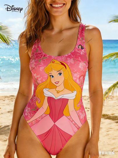 Discover Women's Disney Trendy Vacation One Piece Swimsuit Chic Beach Swimwear Pool Party Fashion Bathing Suit for Summer Leisure Wear