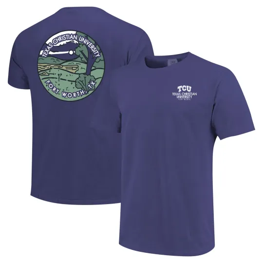 Discover Unisex Purple TCU Horned Frogs Scenic Comfort Colors T-Shirt
