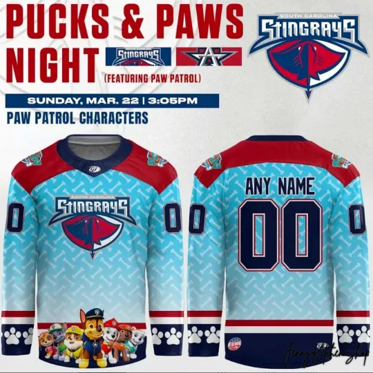 Discover Custom South Carolina Stingray1 Pucks Paws Night 2026 Hockey1 Shirt