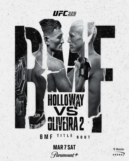 Discover UFC 326 Holloway vs Oliveira Poster Vertical Premium Matte