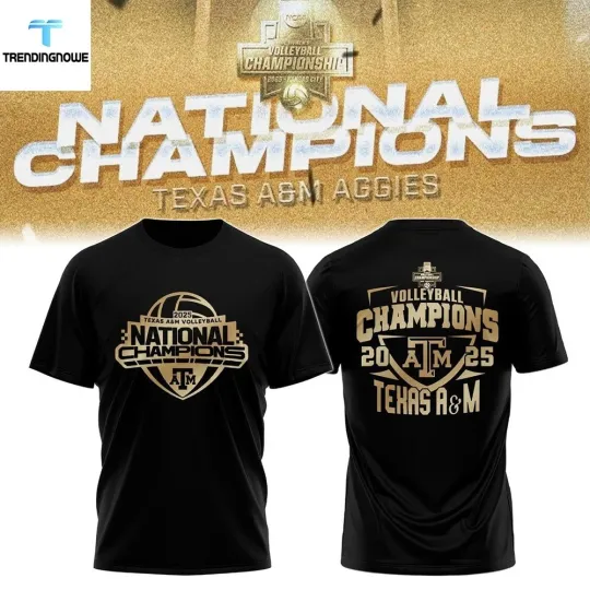 Discover Texas A&M Aggies Volleyball National Champions Double Sided T-Shirt
