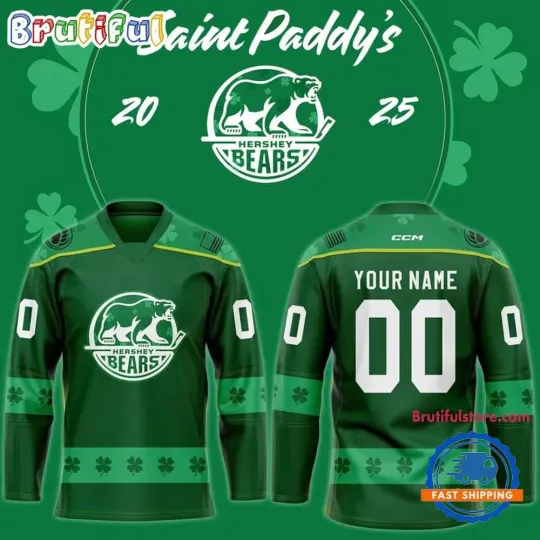 Discover Personalized Hershey Bears x Saint Paddy’s Lace Hockey Shirt Men's