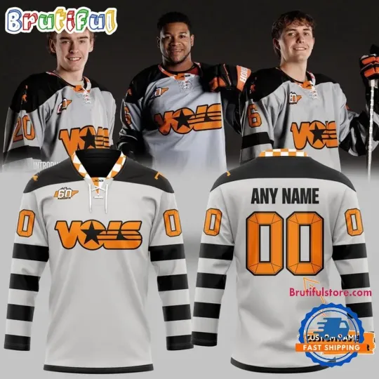 Discover Personalized Tennessee Volunteers 60th Anniversary Throwback Hockey Shirt Men's