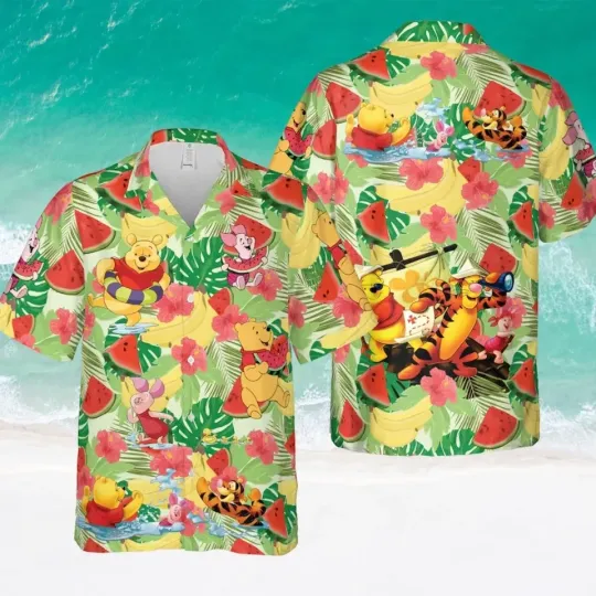 Discover Winnie The Pooh Hawaiian Shirt, Cartoon Disney Hawaiian Shirt