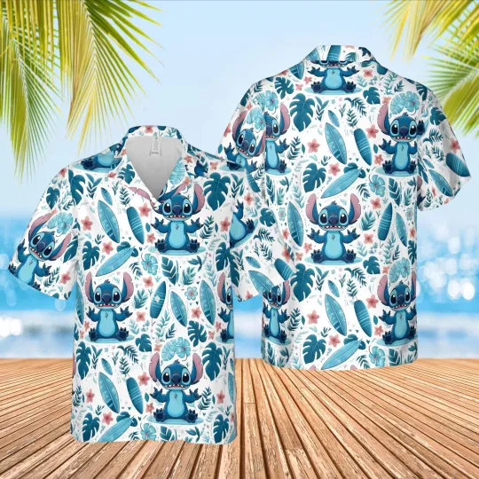 Discover Disney Stitch Aloha Hawaiian Shirt, Lilo and Stitch Summer Beach Shirt