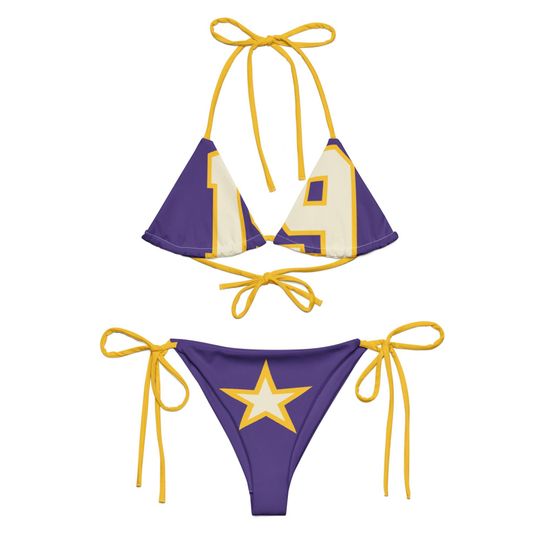 Discover Basketball Fans Inpired String Triangle Bikini Set, Basketball Team Bikini