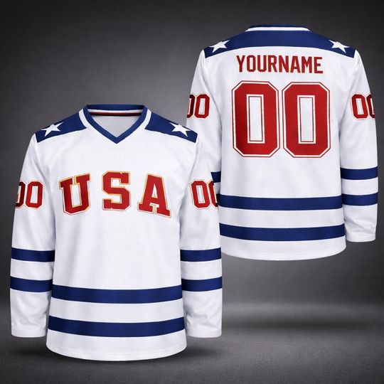 Discover Custom USA Hockey Jersey, Personalization American Hockey, USA Hockey Jersey, Fan Hockey jersey, Custom Hockey Gift