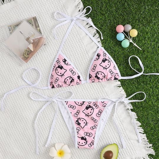 Discover Kitty Sling Bikini Swimsuit, Summer Swimwear