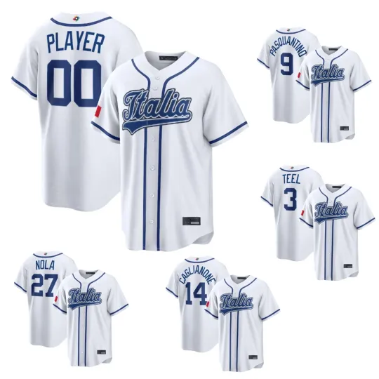 Discover Man's Italy Baseball White 2026 World Baseball Classic Home Stadium Jersey