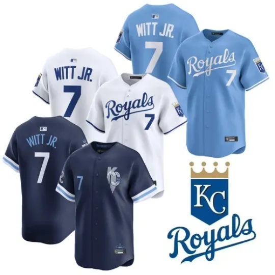 Discover Men's Royals #7Bobby Witt Jr. Home Limited Player Jersey Printed Jersey S-3XL