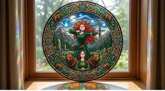 Discover Merida Brave Stained Glass Suncatcher, Archer Princess Window Art, Disney Brave