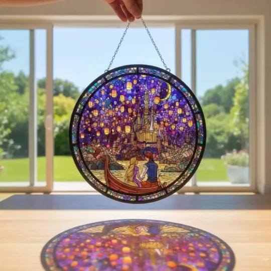 Rapunzel Stained Glass Suncatcher, Disney Princess Rapunzel Suncatcher