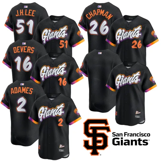 Discover Giantss Men's/Youth Black 2025 City Connect Limited Player All Printed Jersey