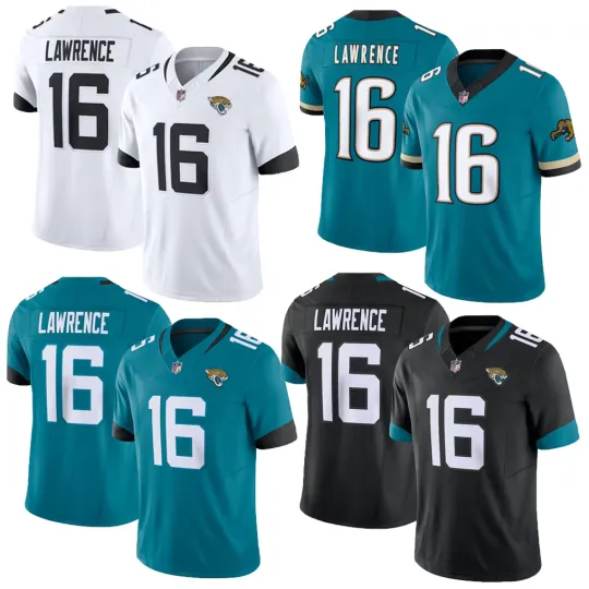 Discover NWT Men's Jaguars #16 Trevor Lawrence Game Player All Printed Jersey