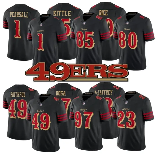 Discover NWT Men's 49erss Black “Rivalries” Limited All Printed Jersey