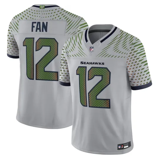Discover Men Seahawkss FAN #12 Grey 2025 Rivalries Collection Limited Jersey