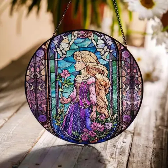 Disney Princess Rapunzel Suncatcher, Rapunzel Sun Glass, Tangled Stained Glass