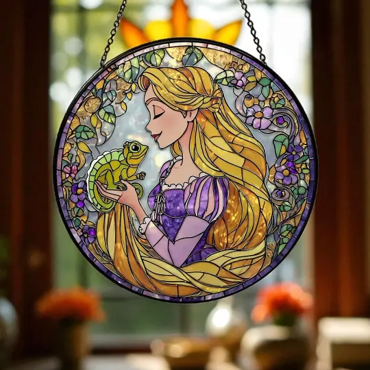 Discover Princess Rapunzel Suncatcher, Disney Tangled Stained Glass Window Hanging