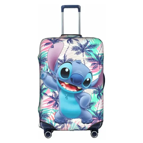 Stitch Angel Luggage Cover, Gift For Cartoon Lover, Gift For Her