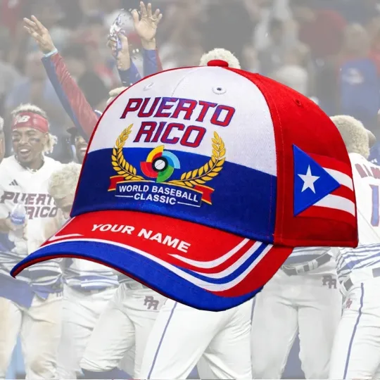 Discover Personalized Puerto Rico Team 2026 Classic AOP Baseball Cap Gift Fan