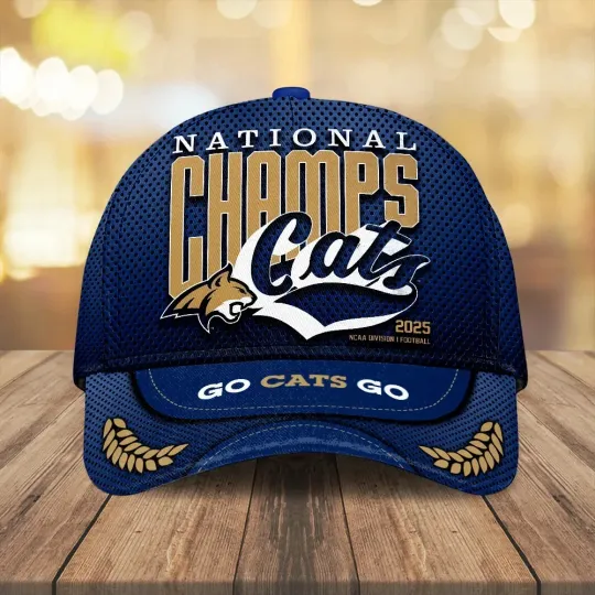 Discover State Bobcats Football 2025 National Champions Classic Cap