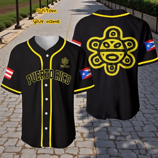 Taino Sun Puerto Rico Personalized Baseball Jersey Men Women
